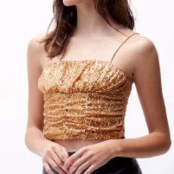 Free People Ta Da Top Gold L - Picture 3 of 10